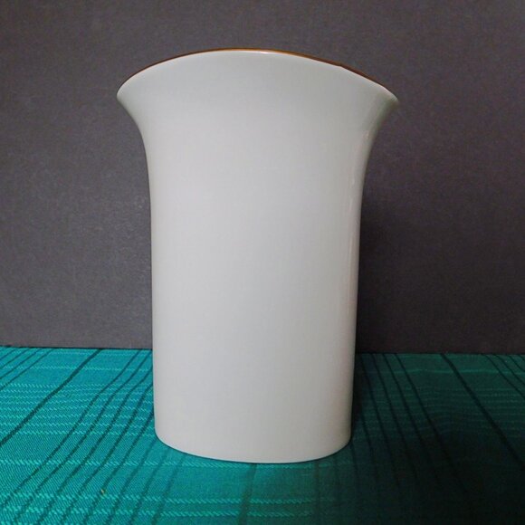 Chokin 6 inch butterflies rust yellow floral vase near mint condition - Picture 2 of 6